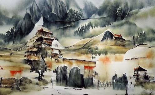 chinese ink wash painting AI Generated Artwork NightCafe Creator