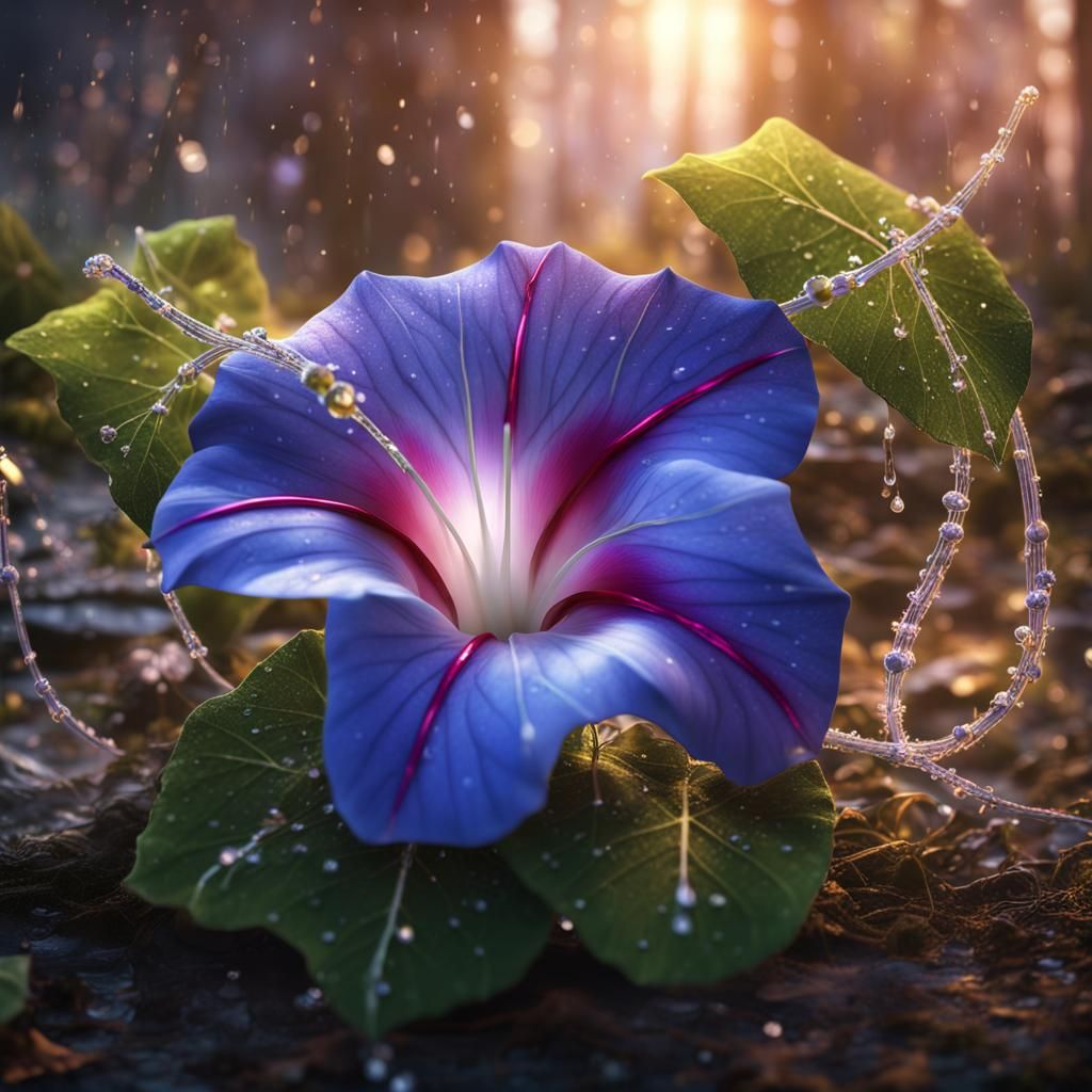 The beautiful morning glory flower and in great detail surro...