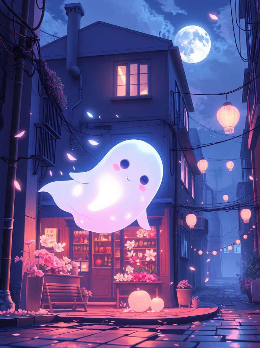 ghost in a moonlit alley