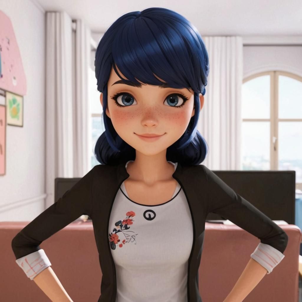 Marinette is an attractive teenage girl with a slim and shap...