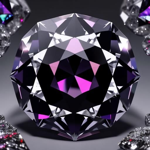 Highly detailed, large gemstone composed of diamond, garnet, agate, sapphire.  Shiny, glossy, sparkling , sharp edges 