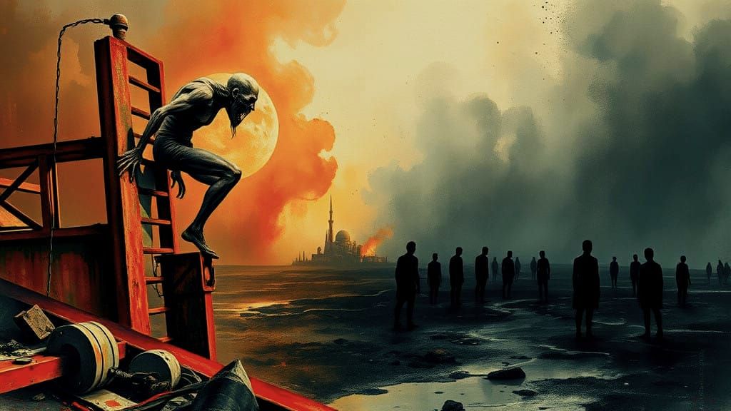 Surreal Landscape of Decay in Spilled Ink and Watercolor Sty...