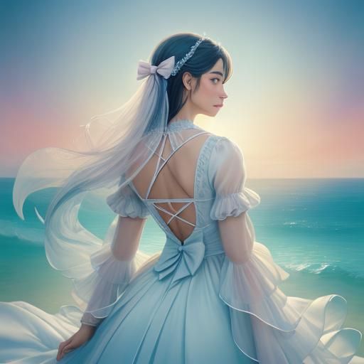 Surreal Woman Arches Back in Dreamlike State