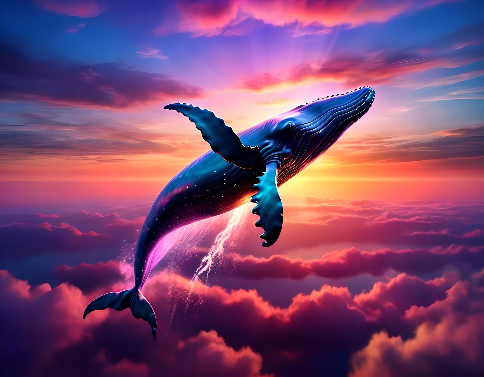 Sunset Sky Whale - AI Generated Artwork - NightCafe Creator