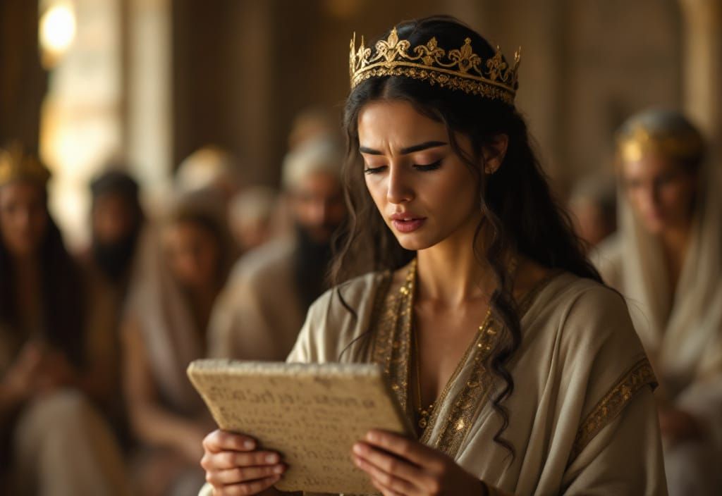 Esther receiving the news