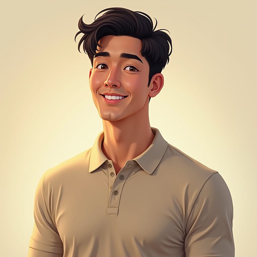 Attractive Man with Endearing Smile, Soft Naturalistic Portr...