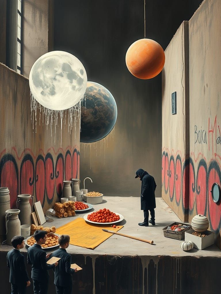 Improvised Mixed Media Zone in Protosurrealist Style