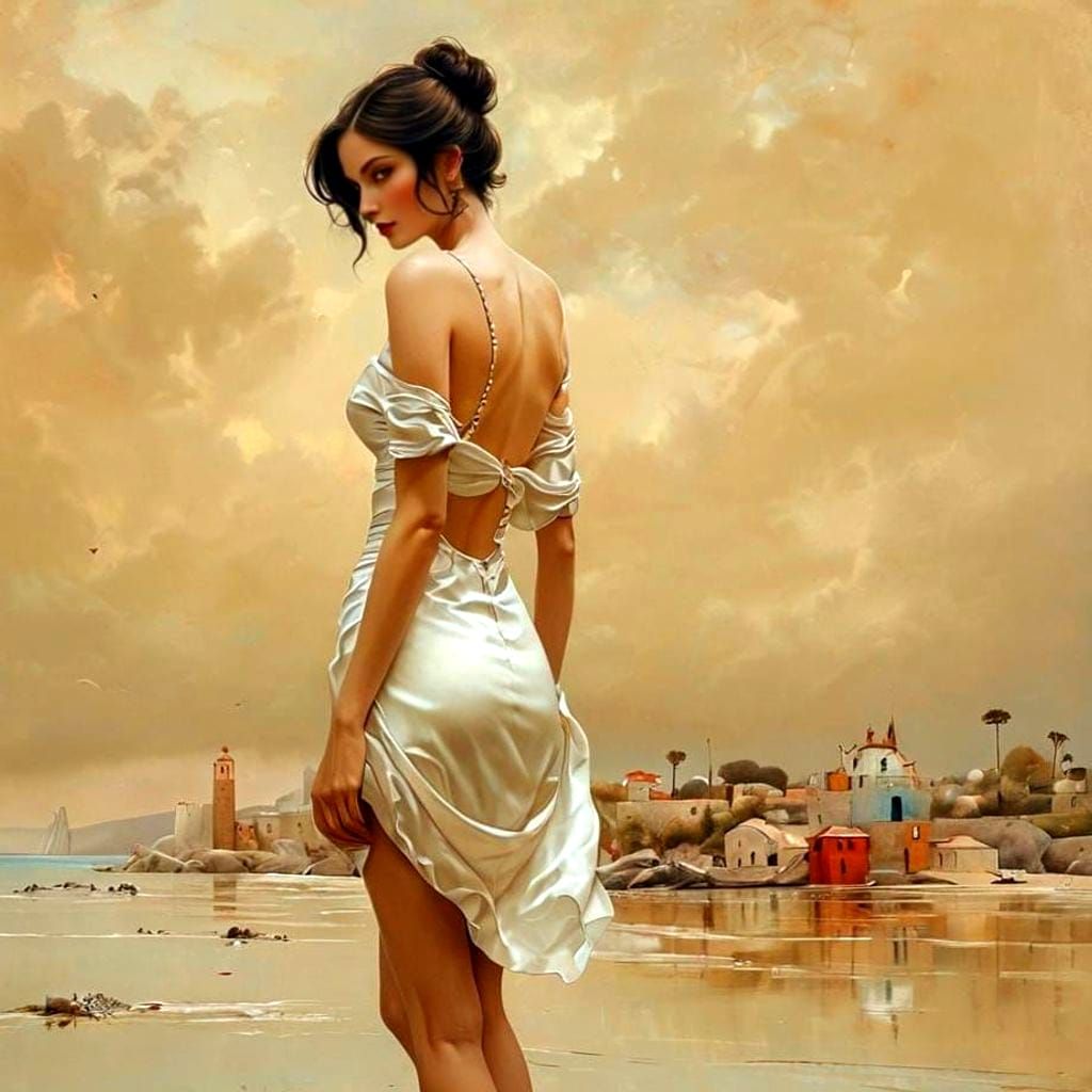 Vibrant Lady in Surreal Surroundings