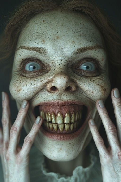 Terrifying pure evil insane Mermaid siren looking at you thr...