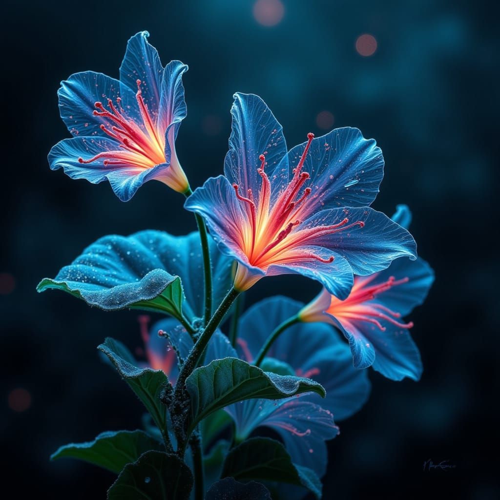 <lora:Neuroglow Synapsis:1.0> a lily of the valley, Neuroglow Synapsis