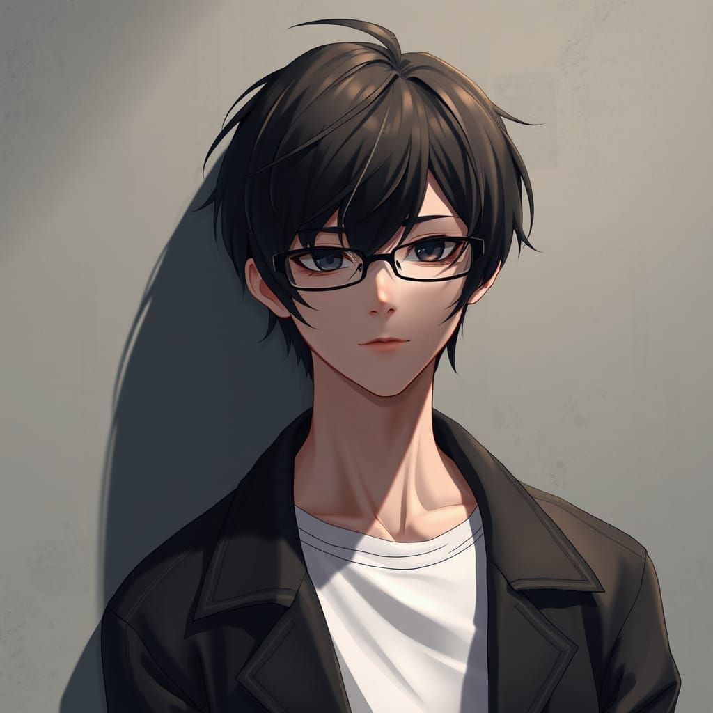 Loner with Glasses in Anime-Inspired 3D Art