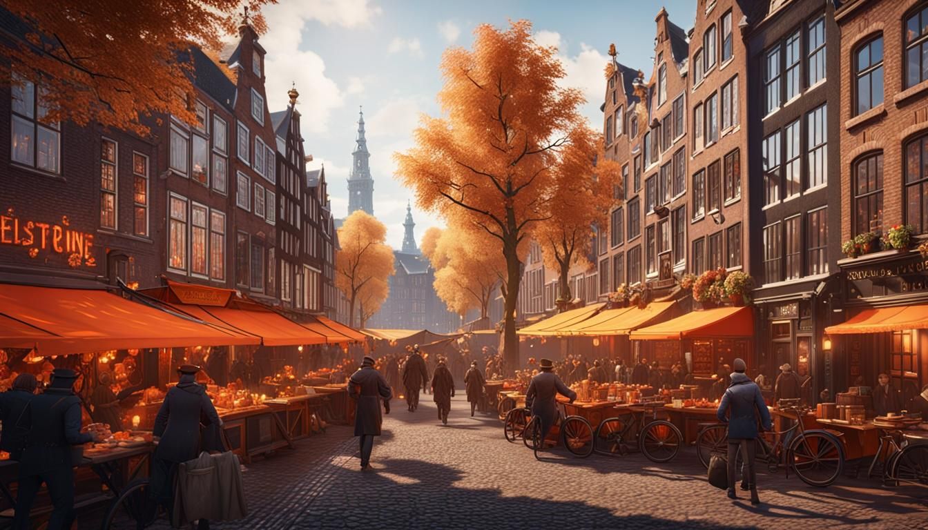 King's day in Amsterdam, Orange,