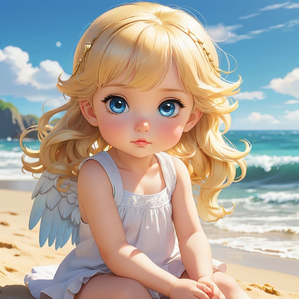 Angel on the beach