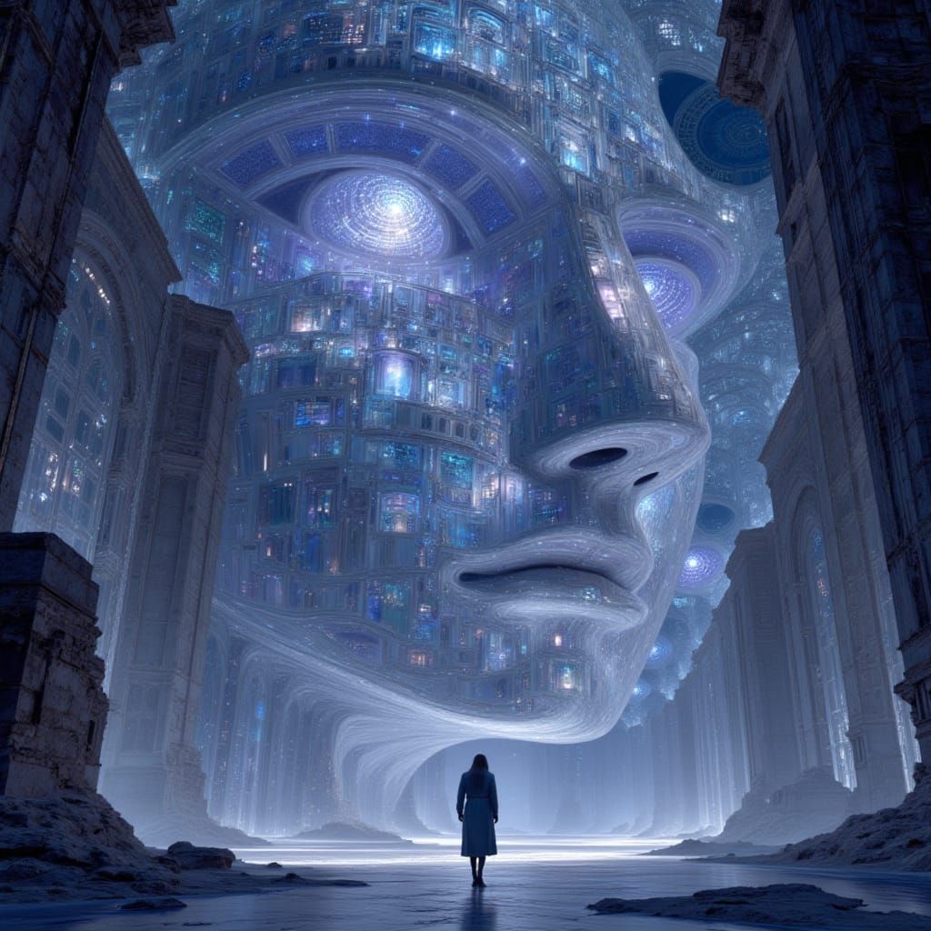 <lora:FerroBlume:1.0> In a spectral technoromantic aesthetic, a richly detailed digital masterpiece inspired by the luminogram installation...