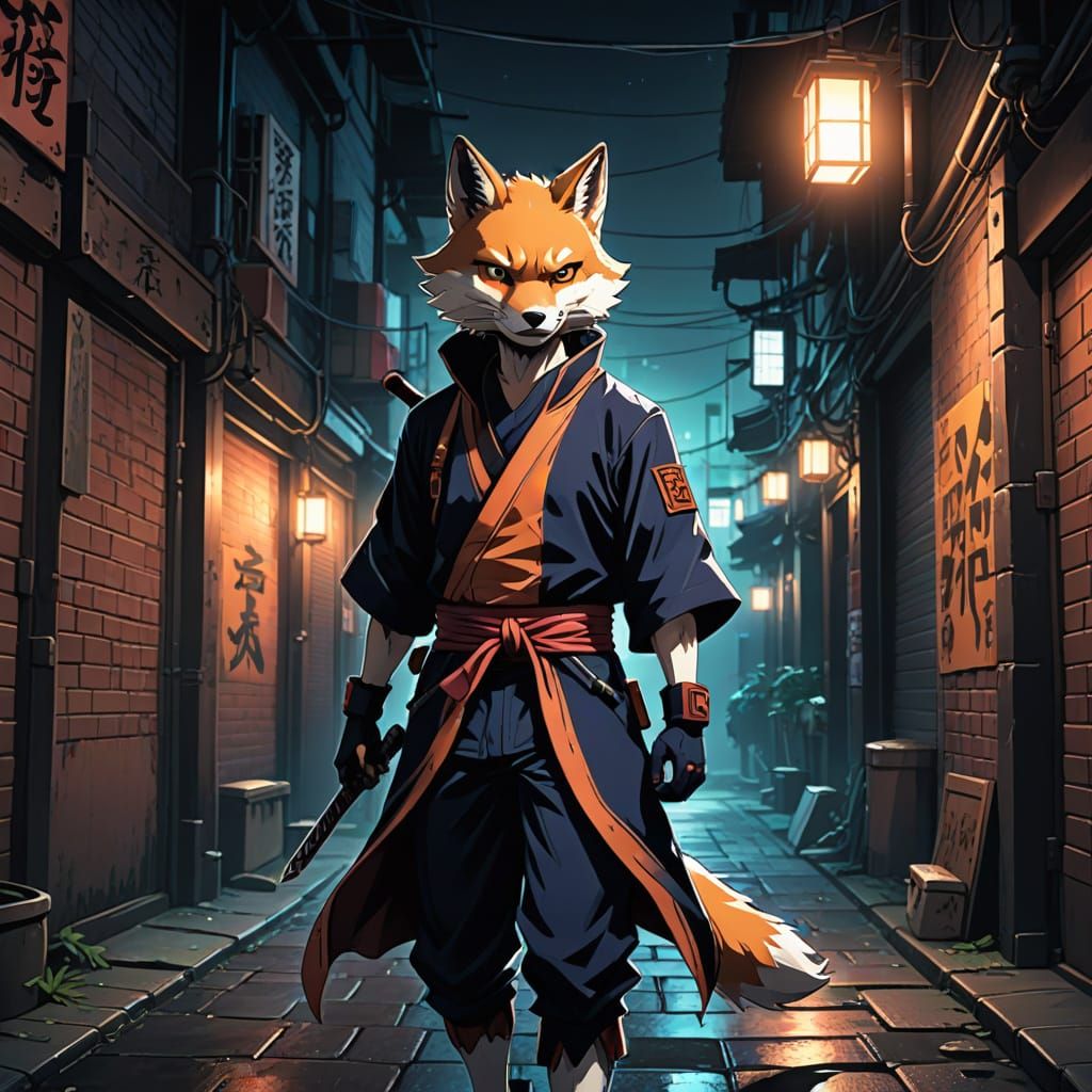 Zenko, a kitsune ninja hero  by @Shebali