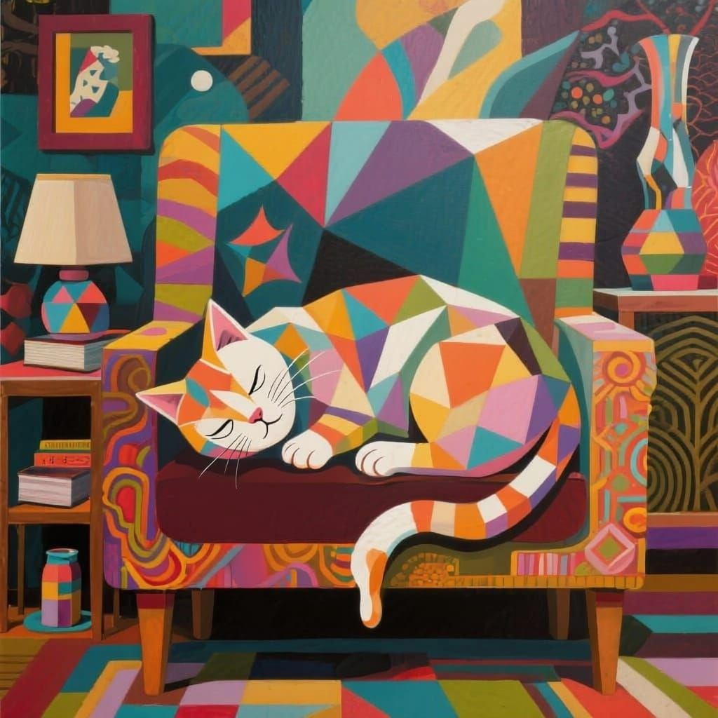Cubist Cat  by @Robin