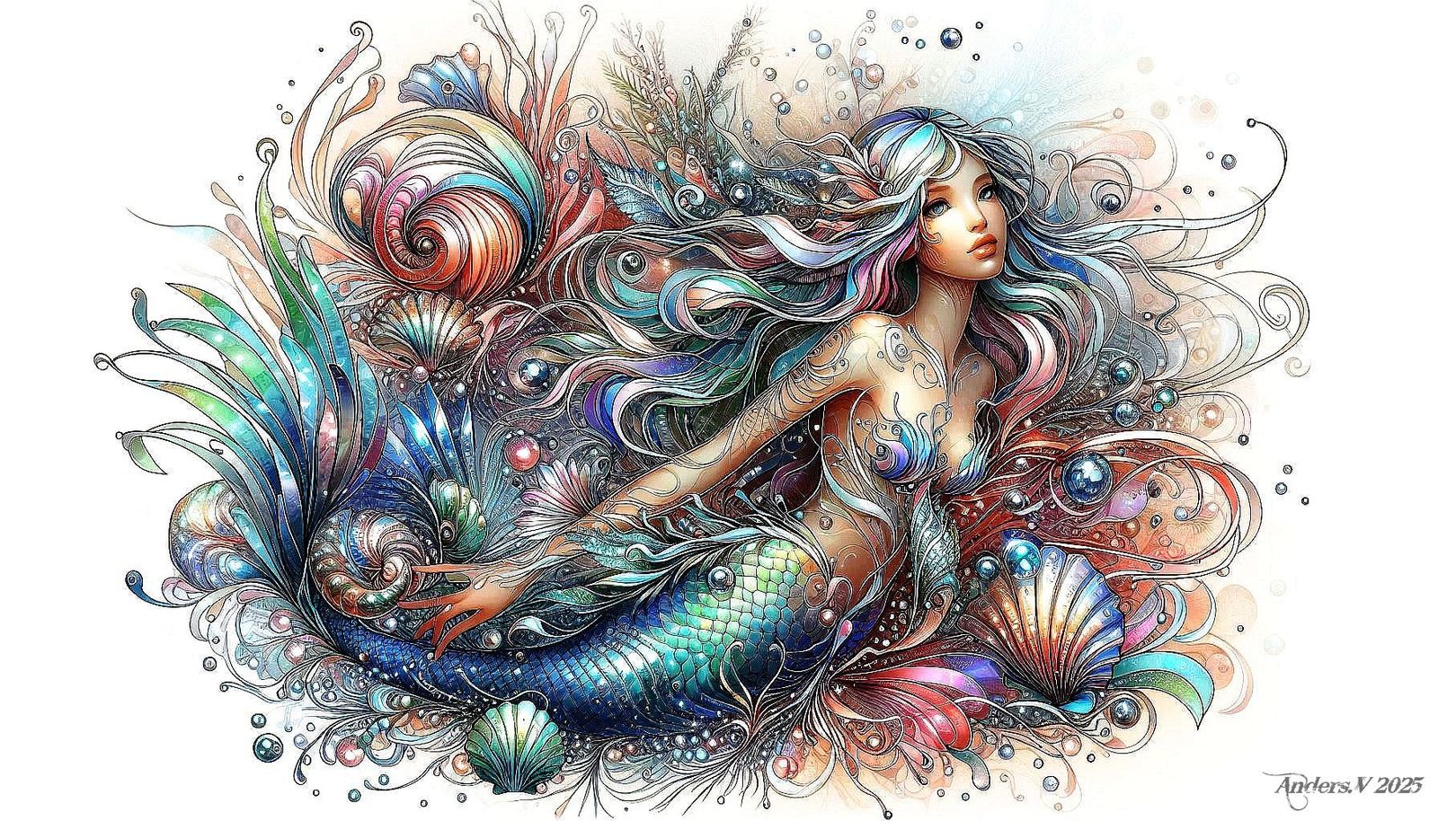 Mermaid's Tears. "Whimsical watercolor style" Inspired by Ha...