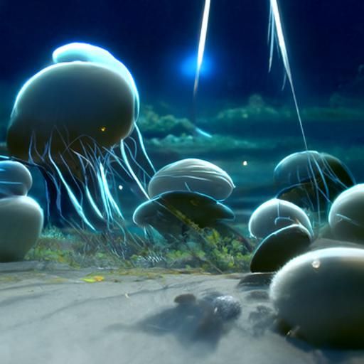 Jellyfish glow like stars in the night sky