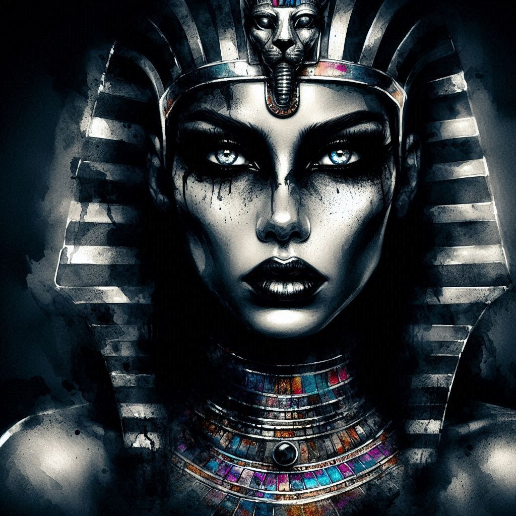 Egyptian Goddess (Dark watercolor)