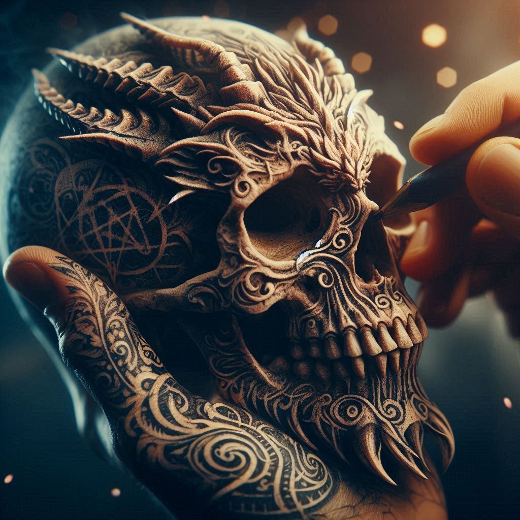 Intricate Dragon skull