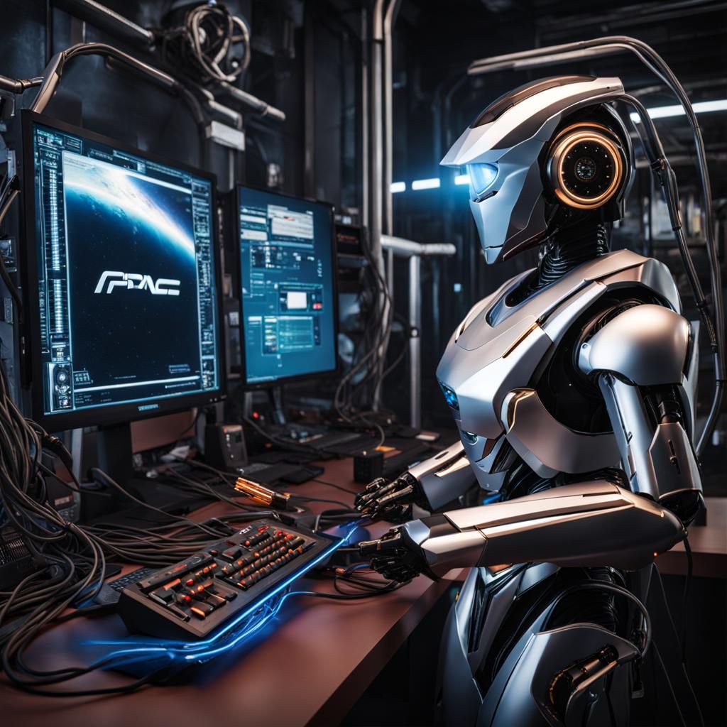 Cience fiction robot technology prime advanced. With cable, ...