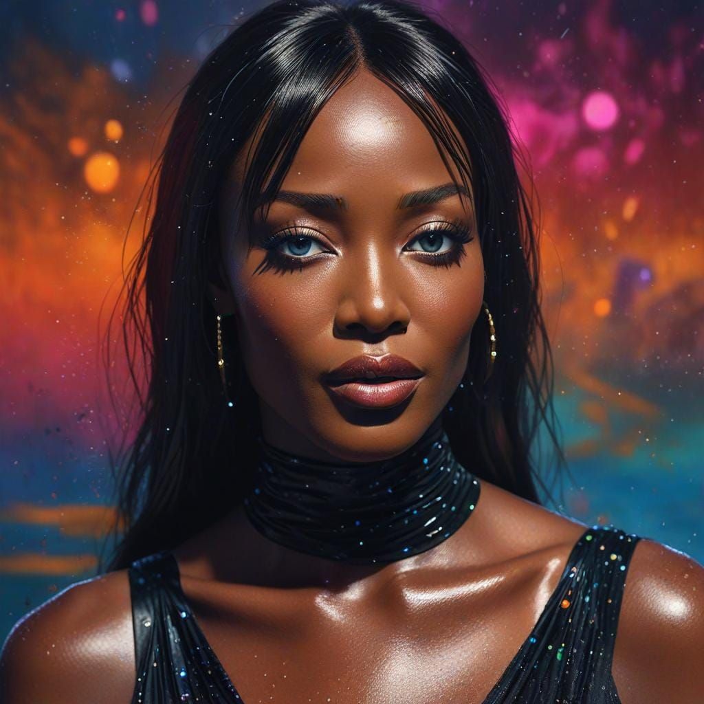 Portrait of Topmodel Naomi Campbell