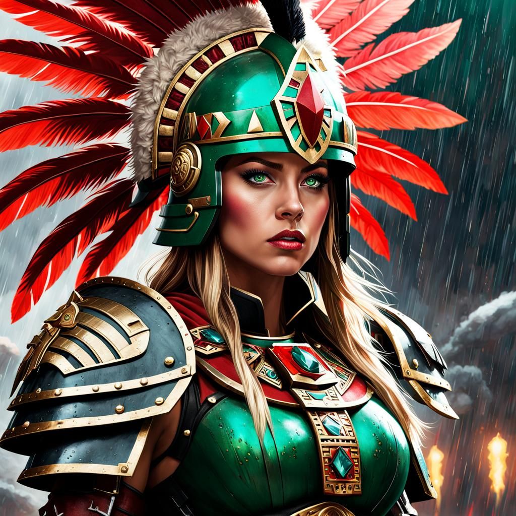 Warhammer 40k, space Marine, grim-dark, beautiful woman, Sydney Sweeney ...