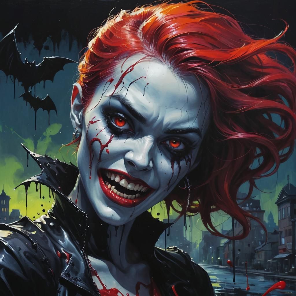 Vibrant vampire woman