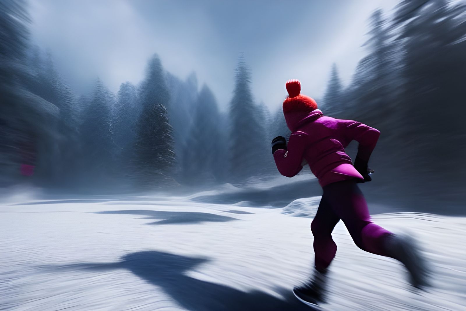 Running through snow   by @Lucy