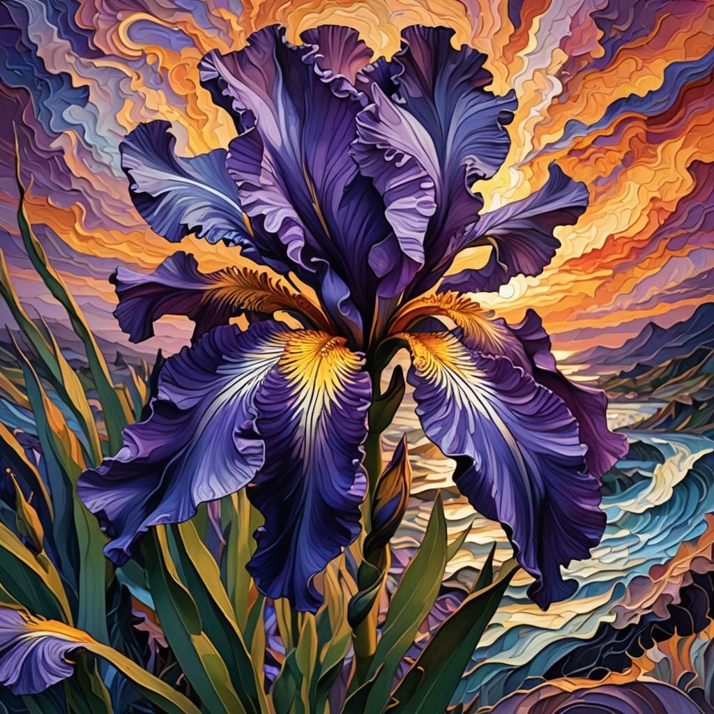 an iris on sunset  by @Runaway Psychologist