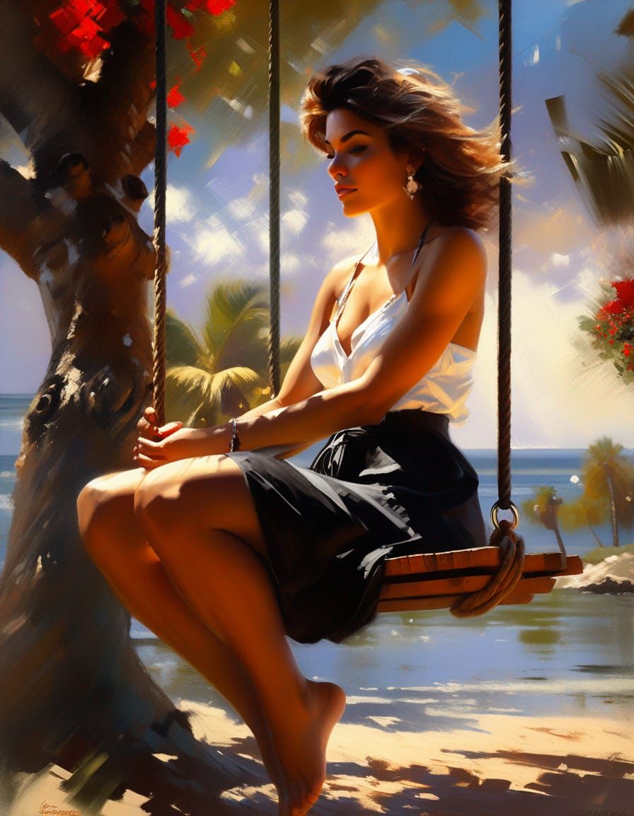 Girl On A Swing  by @Lord Icon