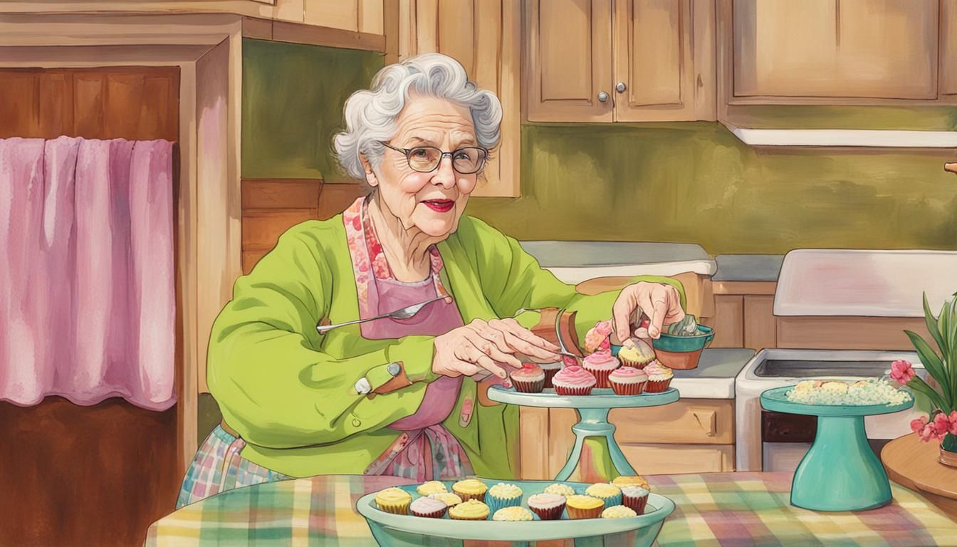 Lois Irene Marshall Bakes Some Cupcakes in the Spring - AI Generated ...