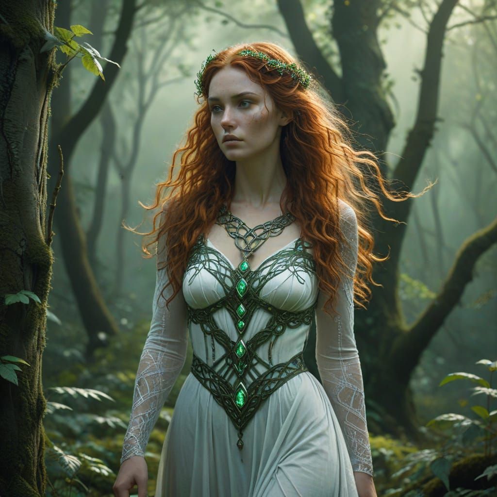 Celtic goddess Skald. 8k resolution hyperrealism