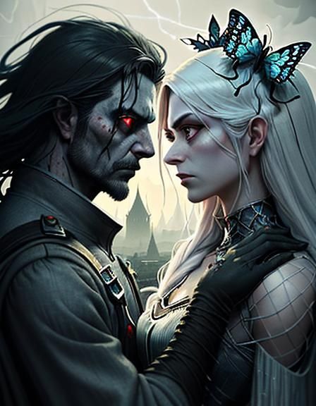 Lord Zekk, in tattered red and blue overalls, white gloves once know as the hero of the mushroom super mario, stands isolated at the Tower o...