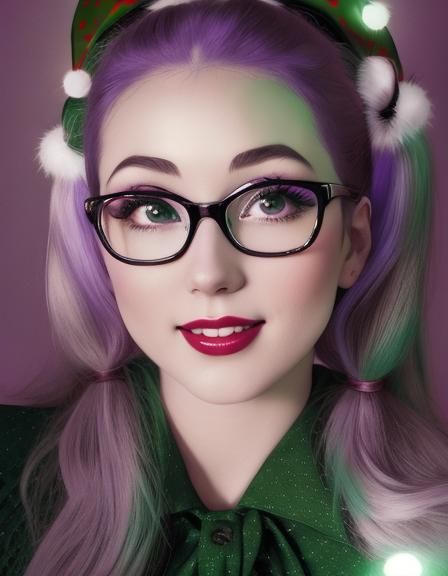 Christmas Portrait in Burton Style with Spot Color