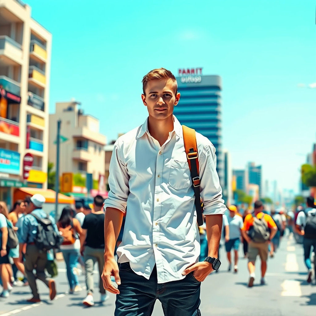 Soldier's Transition in Ramat Gan, Expressive Art Style