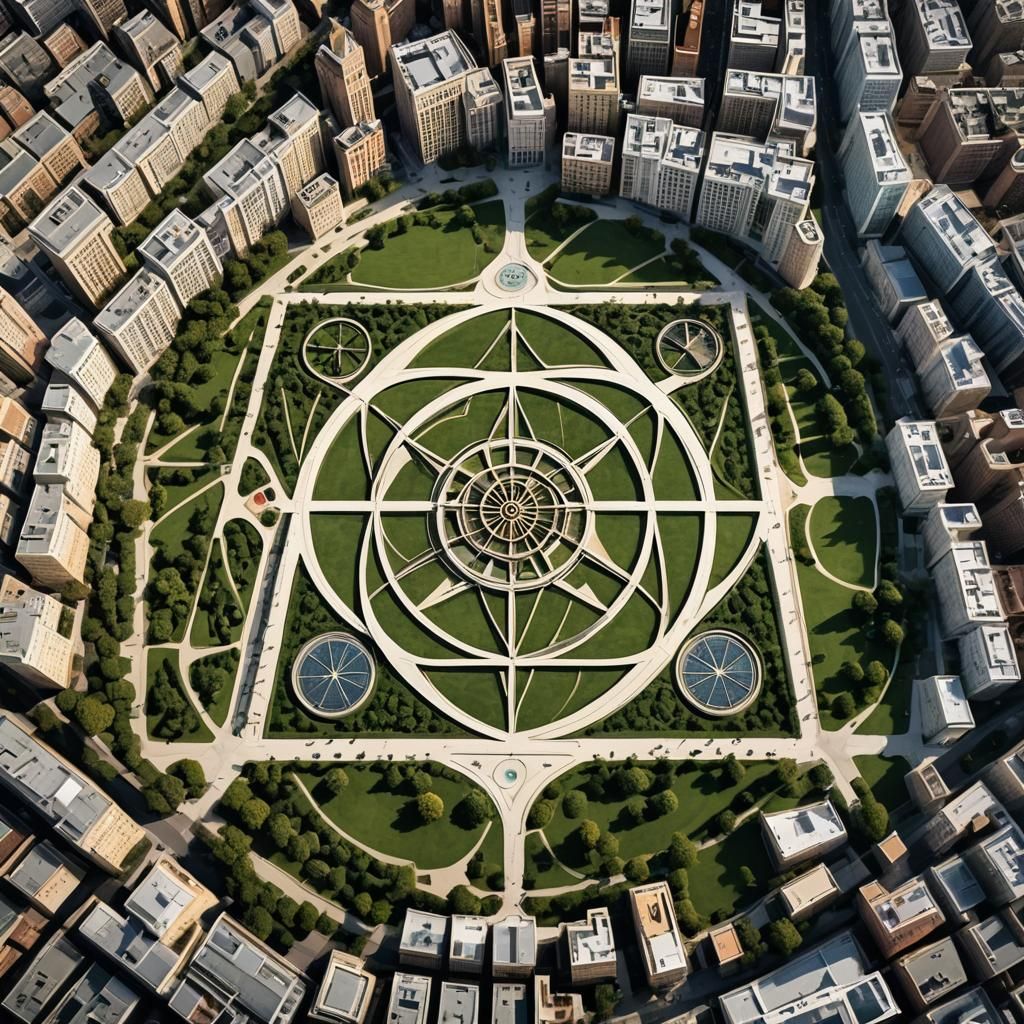 A city park planned according to the sacred geometry within ...
