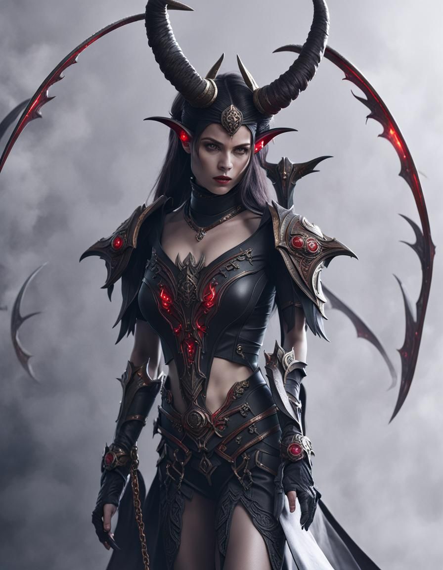 "female demon rip clothing and wings, epic, 8k resolution, dark fantasy concept art, dynamic lighting, hyperdetailed, intricately detailed,...