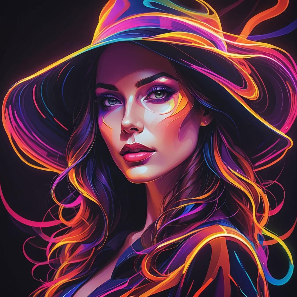 Vibrant colours line art