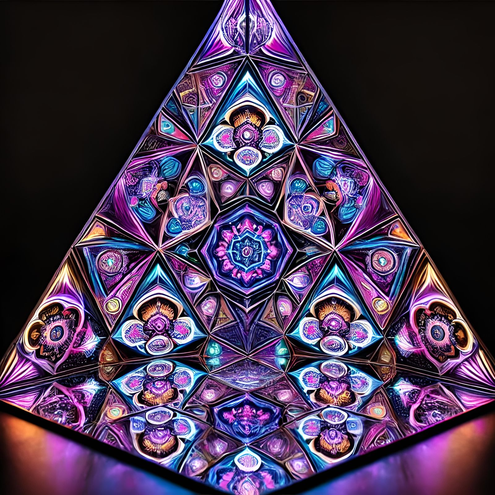 Kaleidoscopic black light.