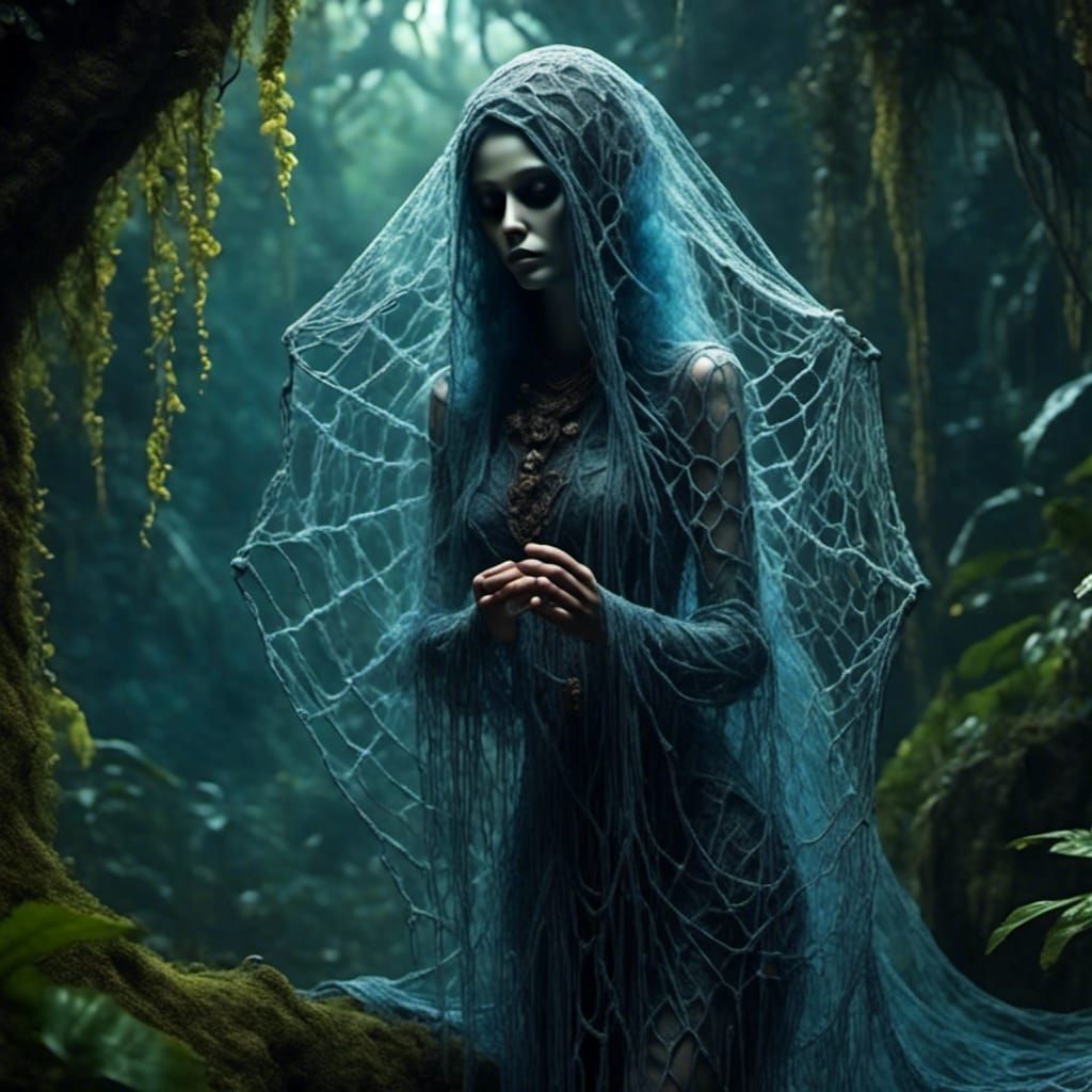 <lora:capy:1.0> a painting of a ghost in the web, an airbrus...