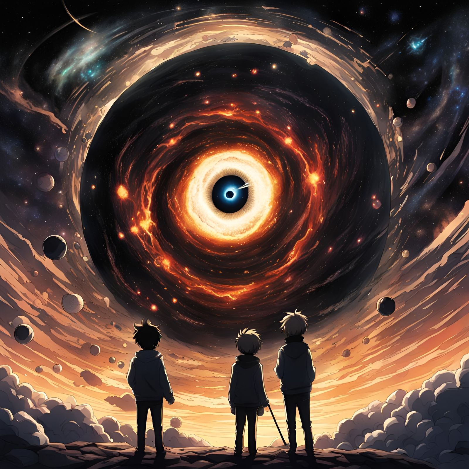 The eye of God is the biggest black hole by artist "anime", Anime Key Visual, Japanese Manga, Pixiv, Zerochan, Anime art...