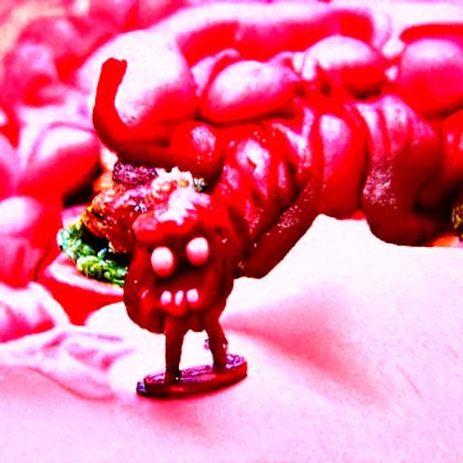 tabletop miniature meat meatmonster detailed photograph