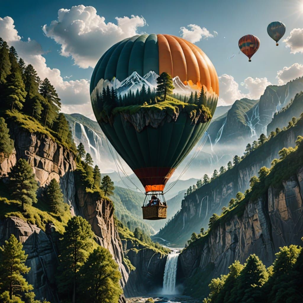 A hot airballoon. Double exposure  by @JuliaMarDi