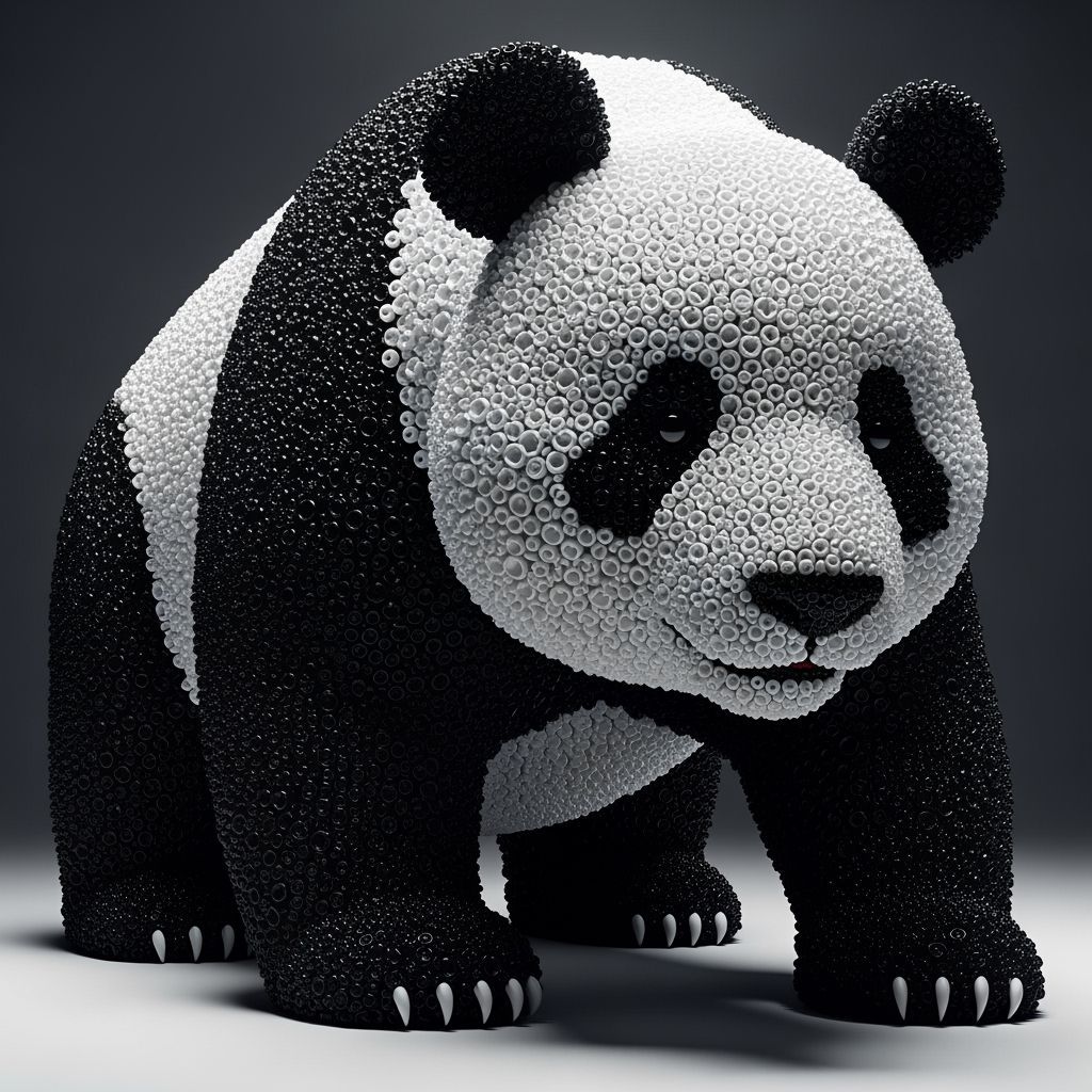 Mosaic Panda: A Digital Beadwork Masterpiece