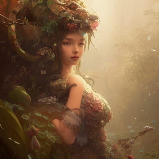 Whimsical Little Monsters in Fantasy Nature Environment