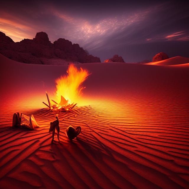 "Desert landxapr" Magical, Scenic, dubai desert cactus campf...