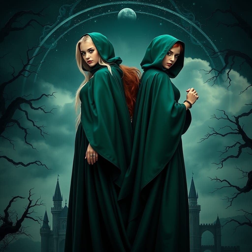 Chloë and Zoey visiting wizard school