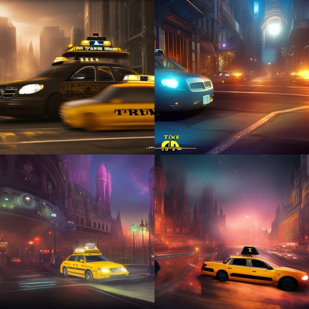 night time time lapse taxi