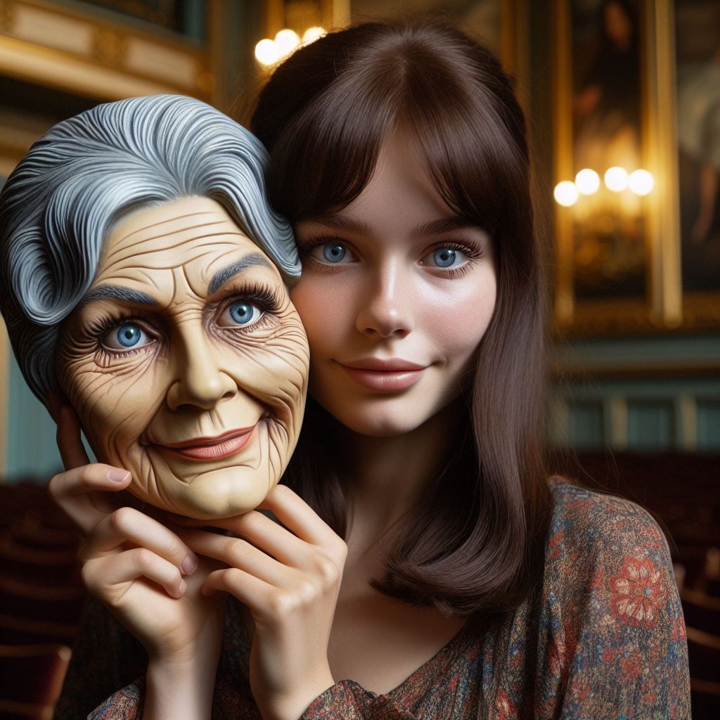 Behind the mask of old age.